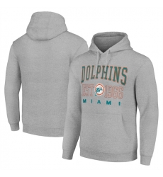 Men Miami Dolphins Grey Throwback Logo Pullover Hoodie