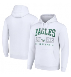 Men Philadelphia Eagles White Throwback Logo Pullover Hoodie Men Philadelphia Eagles White Throwback Logo Pullover Hoodie