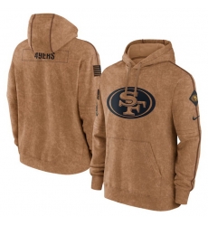 Men San Francisco 49ers 2023 Brown Salute To Service Pullover Hoodie