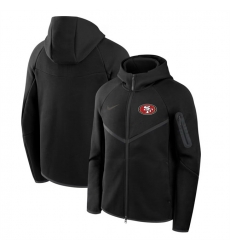 Men San Francisco 49ers Black Tech Fleece Full Zip Windrunner Hoodie Men San Francisco 49ers Black Tech Fleece Full Zip Windrunner Hoodie