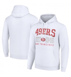 Men San Francisco 49ers White Throwback Logo Pullover Hoodie Men San Francisco 49ers White Throwback Logo Pullover Hoodie