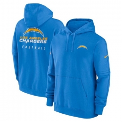 Men Los Angeles Chargers Light Blue Sideline Club Fleece Pullover Hoodie