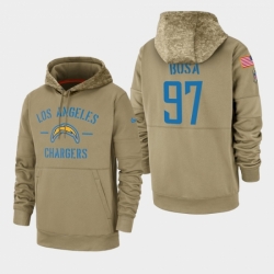 Mens Los Angeles Chargers 97 Joey Bosa 2019 Salute to Service Sideline Therma Pullover Hoodie Tan