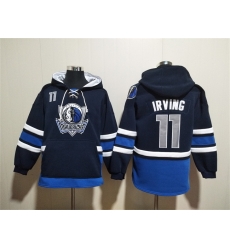 Men Dallas Mavericks 11 Kyrie Irving Navy Ageless Must Have Lace Up Pullover Hoodie Men Dallas Mavericks 11 Kyrie Irving Navy Ageless Must Have Lace Up Pullover Hoodie