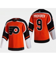 Men Philadelphia Flyers 9 Ivan Provorov Orange Reverse Retro Stitched NHL Jersey