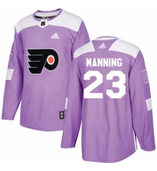 Mens Adidas Philadelphia Flyers 23 Brandon Manning Authentic Purple Fights Cancer Practice NHL Jersey 