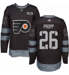 Mens Adidas Philadelphia Flyers 26 Brian Propp Premier Black 1917 2017 100th Anniversary NHL Jersey 