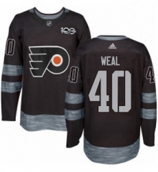 Mens Adidas Philadelphia Flyers 40 Jordan Weal Authentic Black 1917 2017 100th Anniversary NHL Jersey 