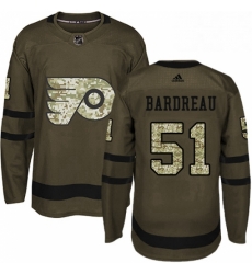 Mens Adidas Philadelphia Flyers 51 Cole Bardreau Premier Green Salute to Service NHL Jersey 