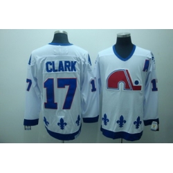 Quebec Nordiques 17 Clark White Jerseys CCM