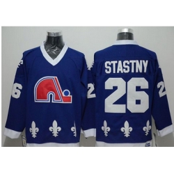 Quebec Nordiques #26 Peter Stastny Blue CCM Throwback Stitched NHL Jersey