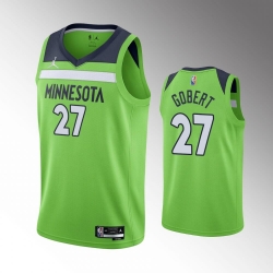 Men Minnesota Timberwolves 27 Rudy Gobert Statement Edition Green 75th Anniversary Swingman Stitched Jersey