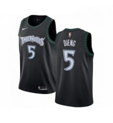 Mens Nike Minnesota Timberwolves 5 Gorgui Dieng Authentic Black Hardwood Classics Jersey