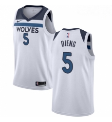 Mens Nike Minnesota Timberwolves 5 Gorgui Dieng Swingman White NBA Jersey Association Edition