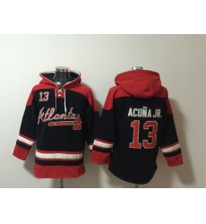 Men Atlanta Braves 13 Ronald Acuna Jr Stitched Hoodie