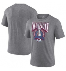 Men Colorado Avalanche Heathered Gray 2022 Stanley Cup Champions Banner Tri Blend T Shirt