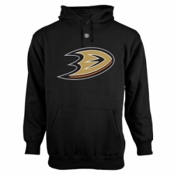 Men NHL Anaheim Ducks Old Time Hockey Big Logo with Crest Pullover Hoodie Black