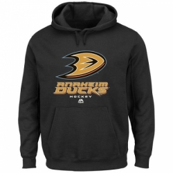 Men NHL Majestic Anaheim Ducks Critical Victory VIII Pullover Hoodie Black