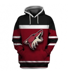 Men Arizona Coyotes Wine All Stitched Hooded Sweatshirt