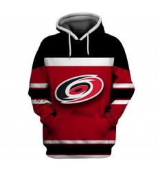 Men Carolina Hurricanes Red Black All Stitched Hooded Sweatshirt