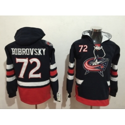 Men Columbus Blue Jackets 72 Sergei Bobrovsky Blue Stitched Hoody