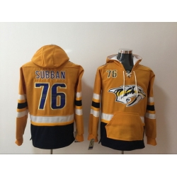 Men Nashville Predators 76 PK Subban Stitched Hoodie