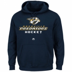 NHL Mens Nashville Predators Majestic Big Tall Critical Victory Pullover Hoodie Navy Blue