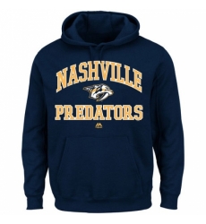 NHL Mens Nashville Predators Majestic Heart Soul Hoodie Navy Blue