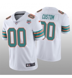 Men Women youth Miami Dolphins Active Player Custom 2022 White With 50th Perfect Season Patch Limited Stitched Jersey