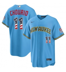 Men Women Youth Milwaukee Brewers Fourth of July Custom Nike Light Blue USA 250 Stadium Jersey