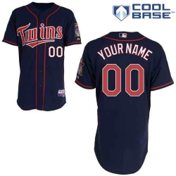 Men Women Youth All Size Minnesota Twins Majestic Cool Base Custom Jersey Dark Blue 3