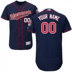 Men Women Youth All Size Minnesota Twins Majestic Road Flex Base Authentic Collection Custom Jersey Navy