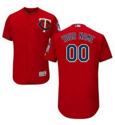 Men Women Youth All Size Minnesota Twins Majestic Road Flex Base Authentic Collection Custom Jersey Red