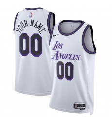 Men Women Youth Toddler LOS ANGELES LAKERS Custom Nike NBA Stitched Jersey White