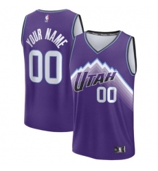 Utah Jazz Fanatics Fast Break Replica Custom Jersey Purple Icon Edition