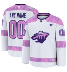 Men Women Youth Minnesota Wild Fanatics 2024 Hockey Fights Cancer Custom Practice Jersey White Men Women Youth Minnesota Wild Fanatics 2024 Hockey Fights Cancer Custom Practice Jersey White