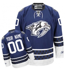 Men Women Youth Toddler Youth Blue Jersey - Customized Reebok Nashville Predators Third