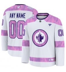 Men Women Youth Winnipeg Jets Fanatics White 2024 Hockey Fights Cancer Custom Practice Jersey Men Women Youth Winnipeg Jets Fanatics White 2024 Hockey Fights Cancer Custom Practice Jersey