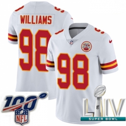 2020 Super Bowl LIV Men Nike Kansas City Chiefs #98 Xavier Williams White Vapor Untouchable Limited Player NFL Jersey