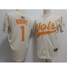 Men Tennessee Volunteers #1 Christian Moore Black Pull over Rice White Stitched Jersey