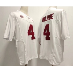 Alabama Crimson Tide Jalen Milroe #4 White F U S E Stitched Jersey