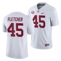 NCAA Football Alabama Crimson Tide Thomas Fletcher White 2019 Away Game Jersey