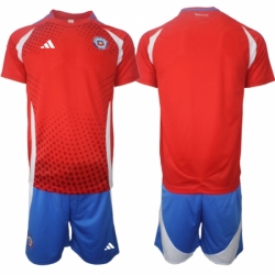 Men Chile Custom 2024 25 Red Home Soccer Jersey Suit Men Chile Custom 2024 25 Red Home Soccer Jersey Suit