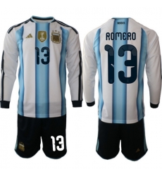 Argentina 2026 FIFA World Cup Soccer Jersey White LONG #13 ROMERO
