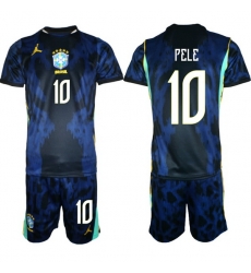 Men Brazil 2026 FIFA World Cup Blue Away Soccer Jersey PELE #10