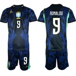 Men Brazil 2026 FIFA World Cup Blue Away Soccer Jersey RONALDO #9