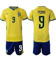 Men Brazil 2026 FIFA World Cup Yellow Home Soccer Jersey PEDRO #9