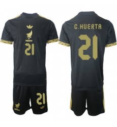 Men Mexico 2025 Soccer Jerseys BlackGold #21 C.HUERTA