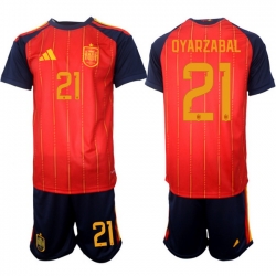 Spain 2026 FIFA World Cup Soccer Jersey Red #21 OYARZABAL
