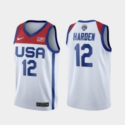 Men's USA Team James Harden Home White 2021 Tokyo Olympics Jersey